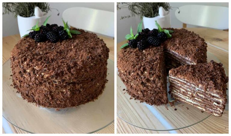 торт шоколадний медівник на сковороді