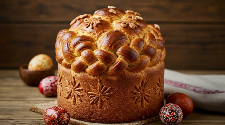 Паска прикрашена тістом